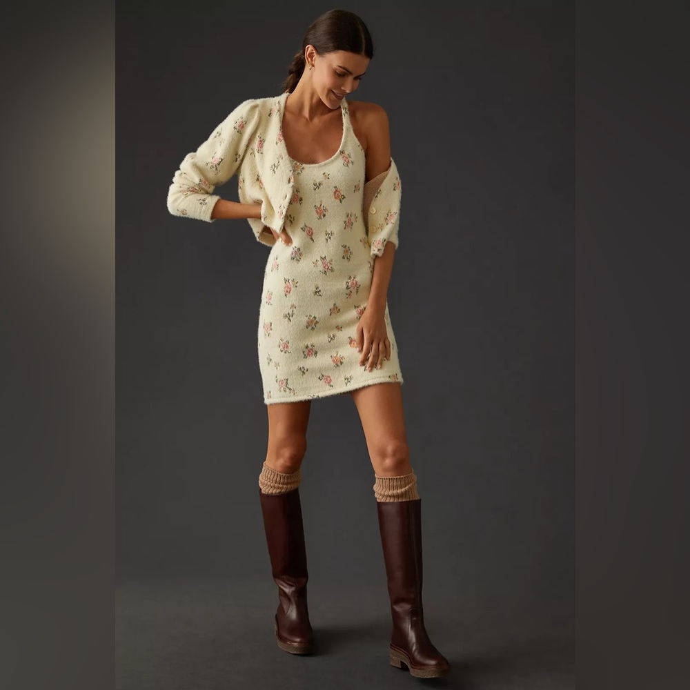 Daily Practice by Anthropologie Floral Printed Sweater Dress Set